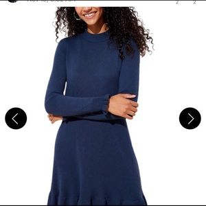 LOFT Plus Ruffle Tie Back Sweater Dress